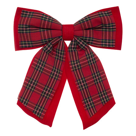 Nœud déco 40 x 47 cm tartan rouge et vert