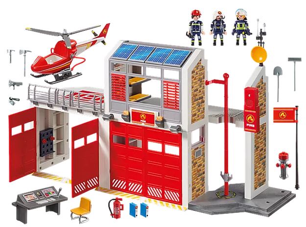 Caserne de pompiers avec hélicoptère 3