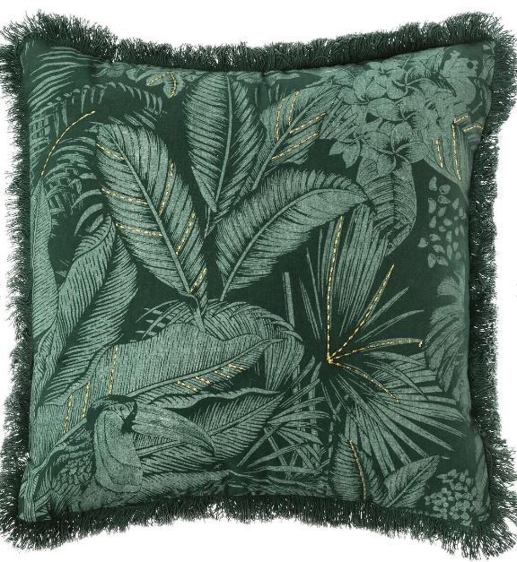 Housse de coussin imprimée Jungle, vert, 40x40 cm