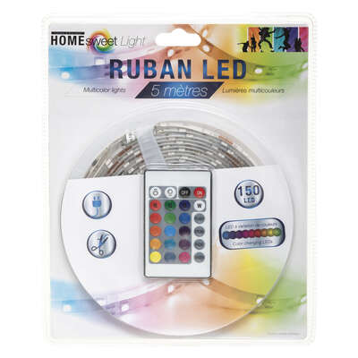 RUBAN LED SECTEUR + TELECOMMANDE RGB L.500 1