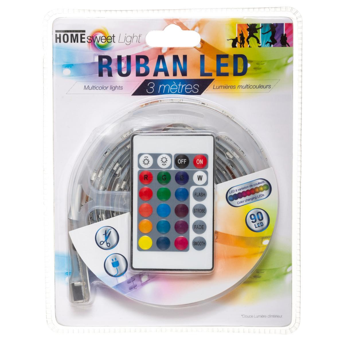 RUBAN LED SECTEUR + TELECOMMANDE RGB L.300 11