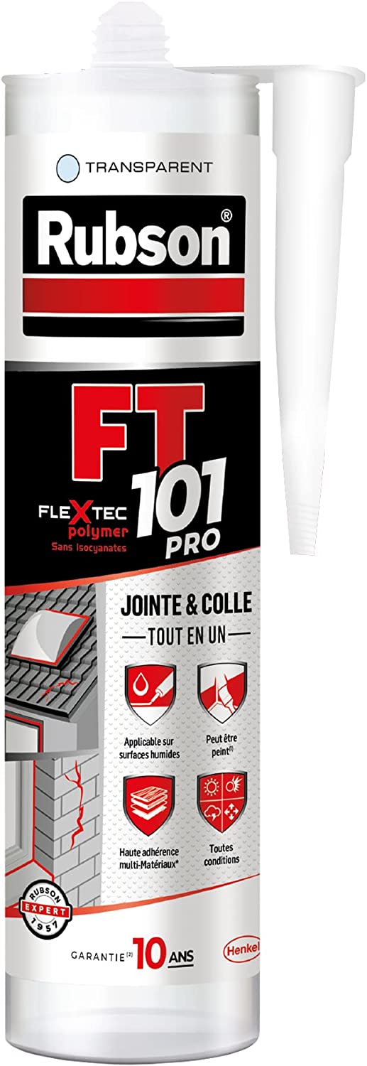 Rubson FT 101 Translucide, Mastic polymère de haute qualité pour joints