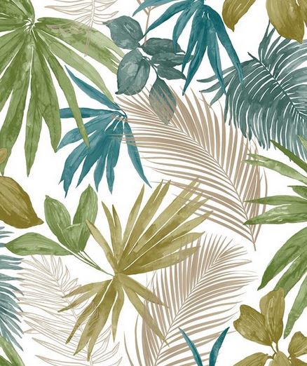 Papier peint vinyle sur intissé motif palms verts