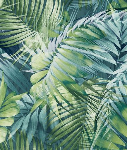 Papier peint vinyle sur intissé feuille palmier vert