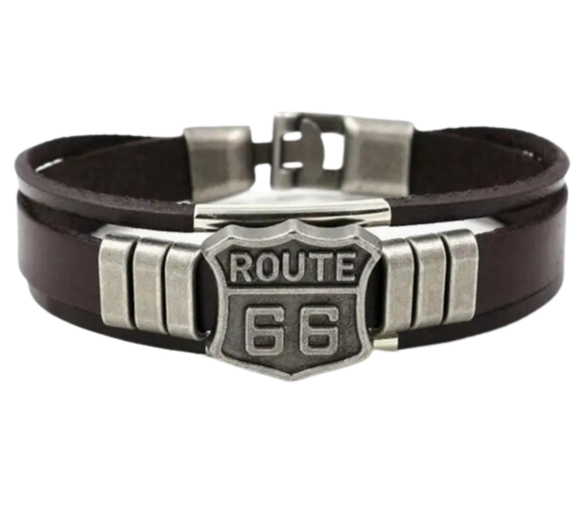 Bracelet en cuir route 66 brun223