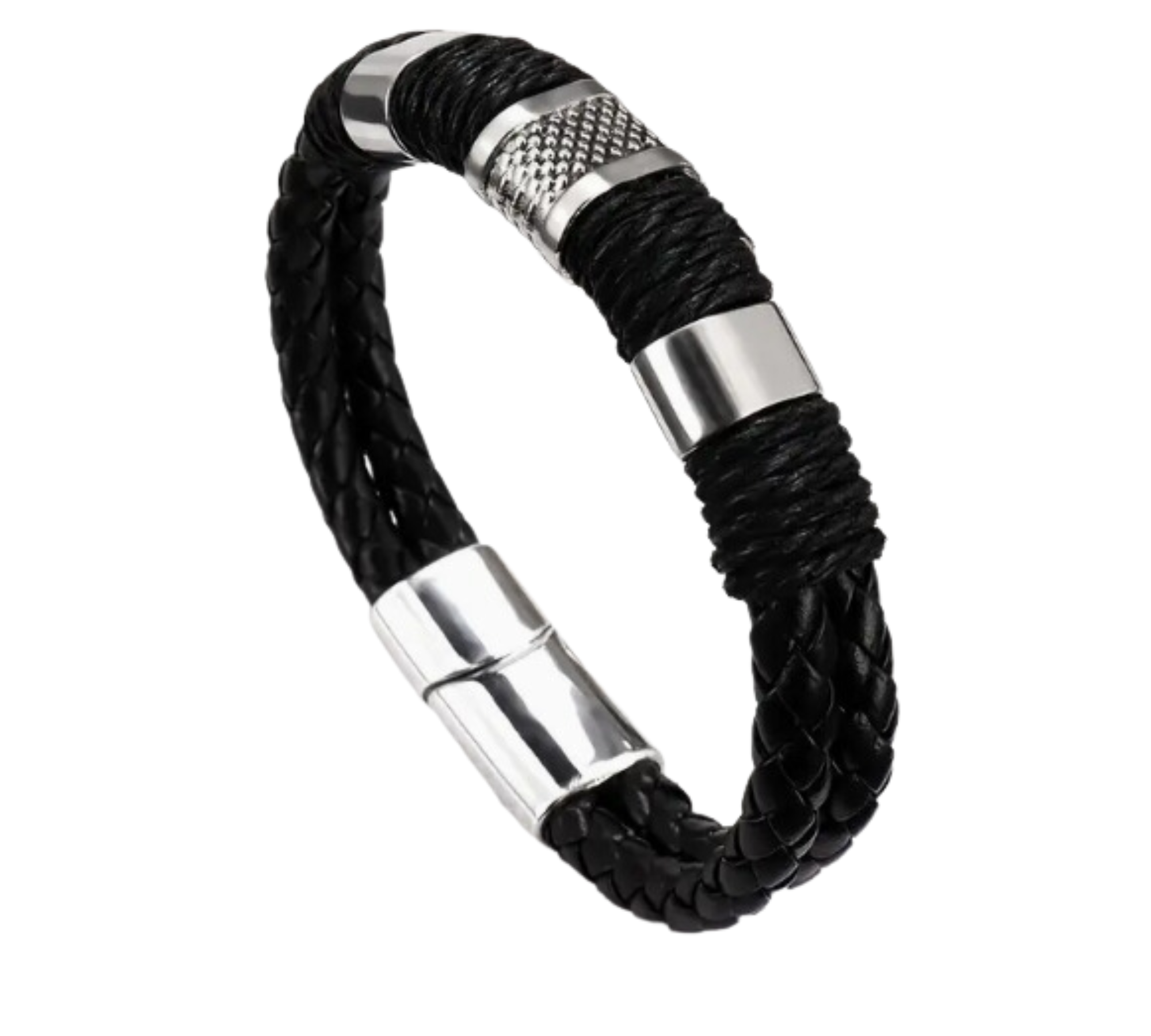 bracelet peau de vache noir4