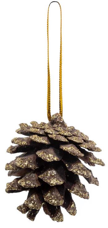 Sachet pommes de pin paillettes or