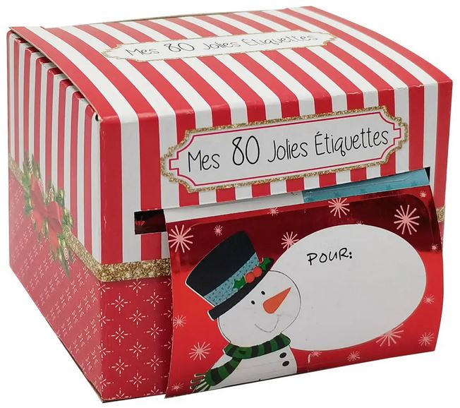 Boite étiquettes pour paquet cadeaux x80 - Coloris aléatoire