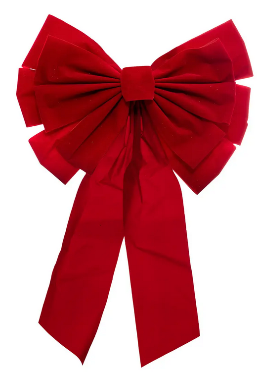 Décoration nœud velours rouge 40 x 60 cm