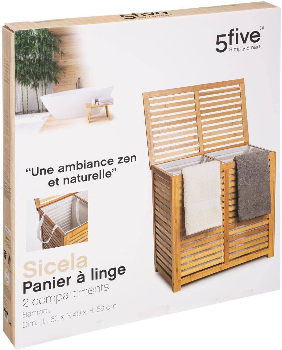 Panier à linge Sicela 100 l bambou1