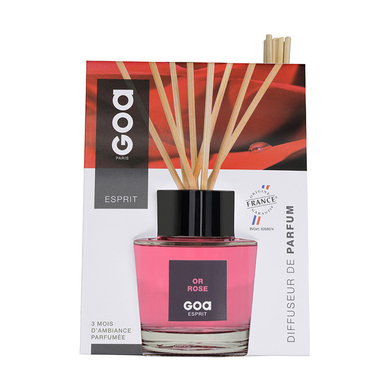 GOATIER ESPRIT 200ML OR ROSE Parfum-Fragrance-Diffuseur-Ambiance-Senteur-Intemporel-Évasion-goa-recharge