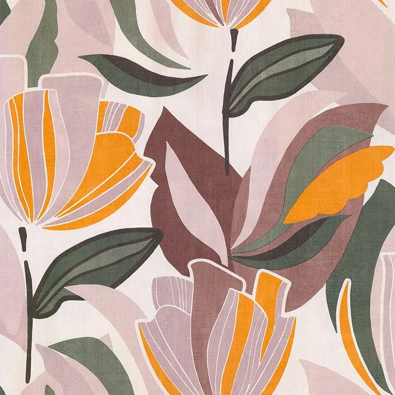 papier-peint-intissé-motif-tulipa-moutarde-marron-vert-floral-coloré-lutece-3309041172170