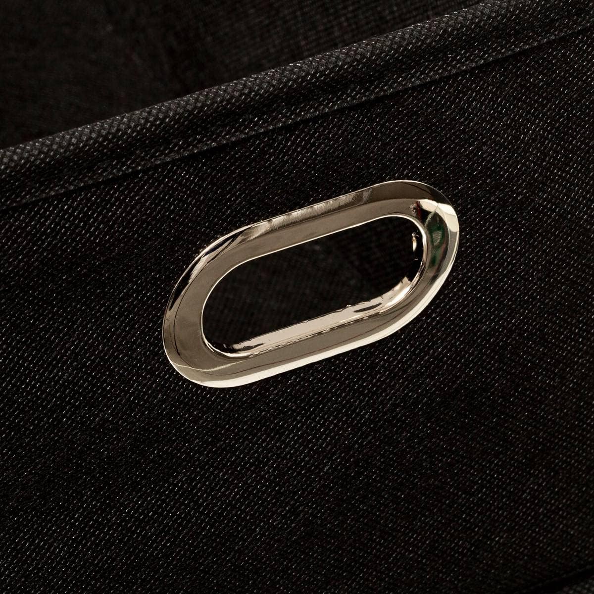 Boîte de rangement noire élégante, de dimensions 15 x 31 x 15 cm, parfaite pour organiser vos étagères avec style et discrétion. 3
