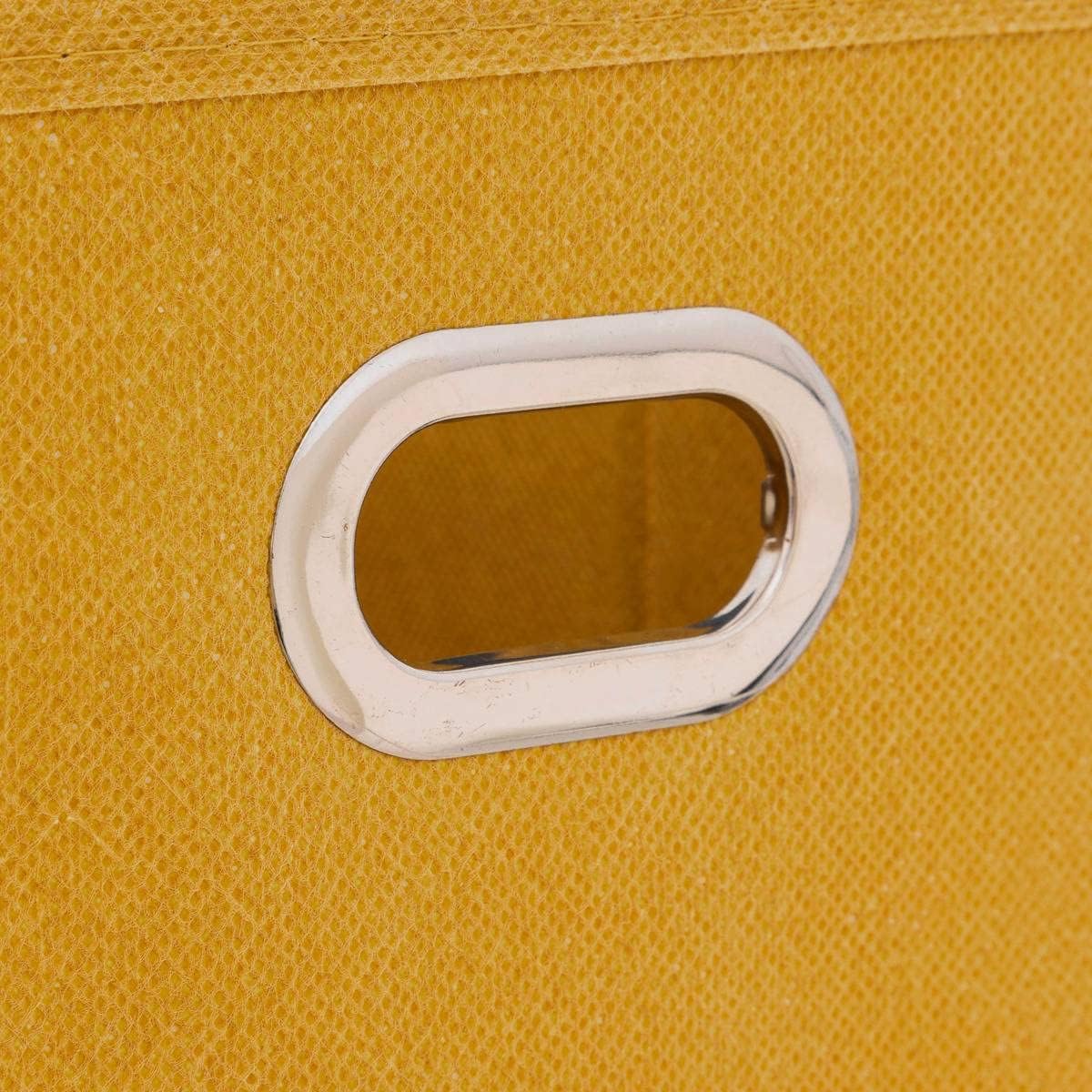 Boîte de rangement en tissu de couleur jaune moutarde, dimensions pratiques de 15 x 31 x 15 cm, parfaite pour apporter une touche de couleur et dorganisation à votre intérieur 3
