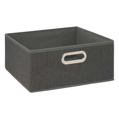 Boite rangement 31 x 15 cm gris chiné foncé