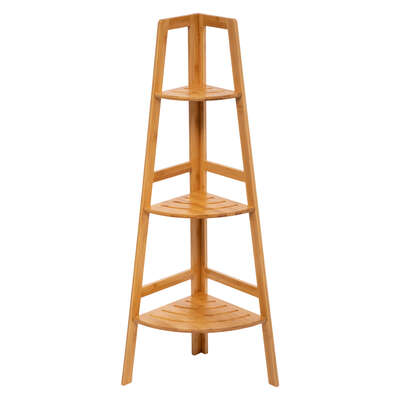 Étagère d\'angle 3 niveaux bambou
