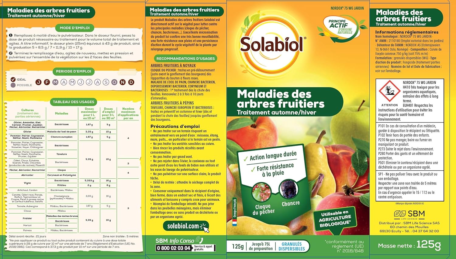 MALADIE ARBRES FRUITIERS 125G 1