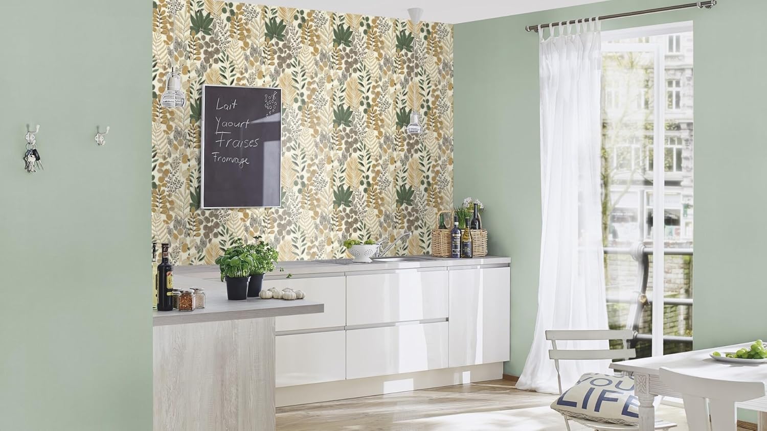 VGI MOTIF FOUGERES VERT CREME 5
