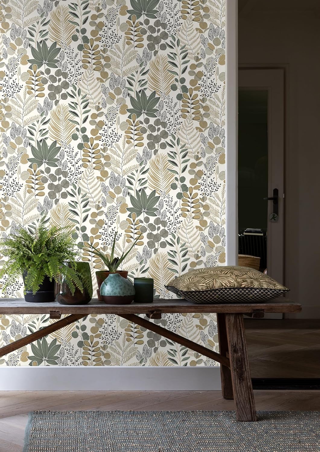 VGI MOTIF FOUGERES VERT CREME 4
