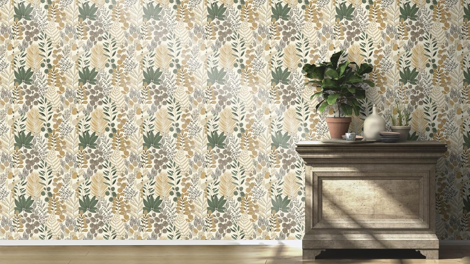 VGI MOTIF FOUGERES VERT CREME 3