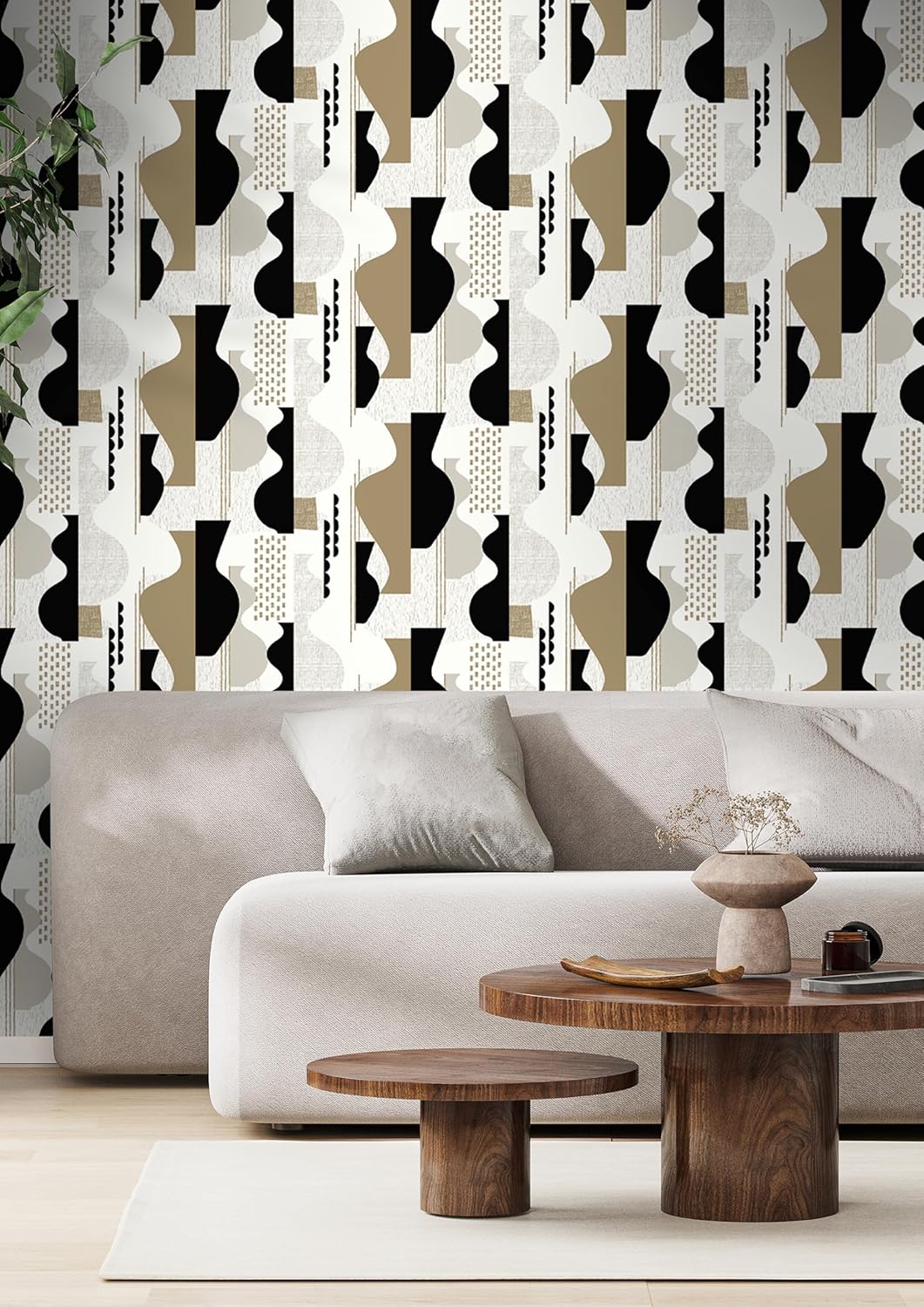 VGI MOTIF ABSTRACT OCRE NOIR 2