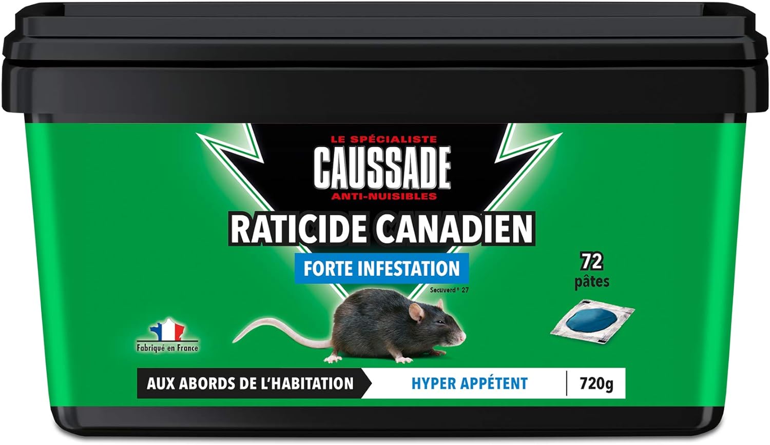 Raticide canadien - Fortes infestations - 72 pâtes