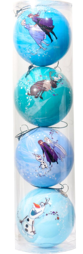 Lot 4 boules de Noël Reine des Neiges
