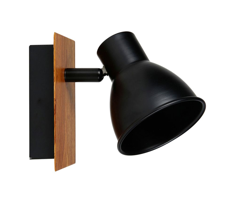 Spot Patère En Métal 1 Abat-Jour Indus Noir \'Atelier\'