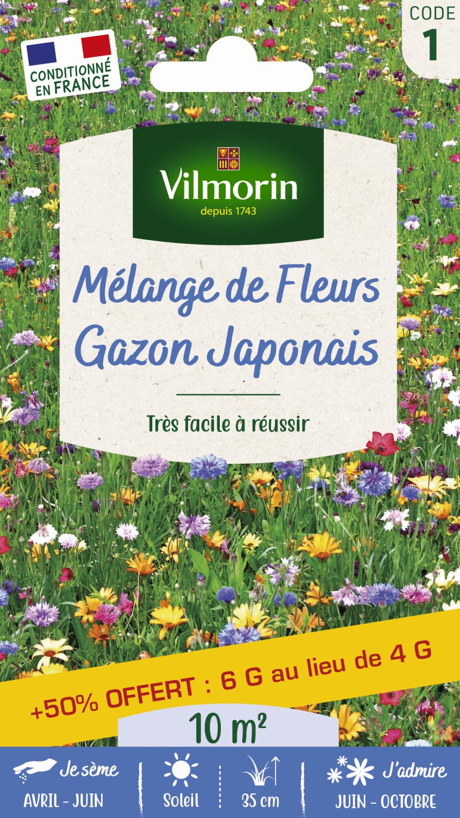 Gazon Japonais + 50% Offert / Mélange de fleurs - 6gr