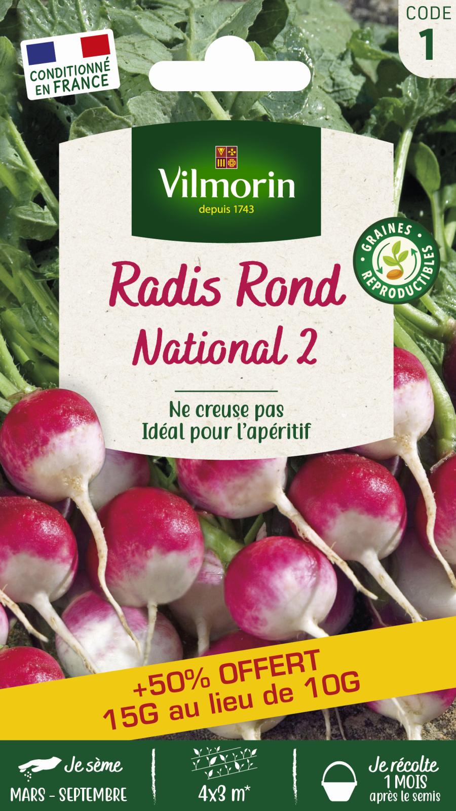 Radis Rond National 2 + 50% Offert