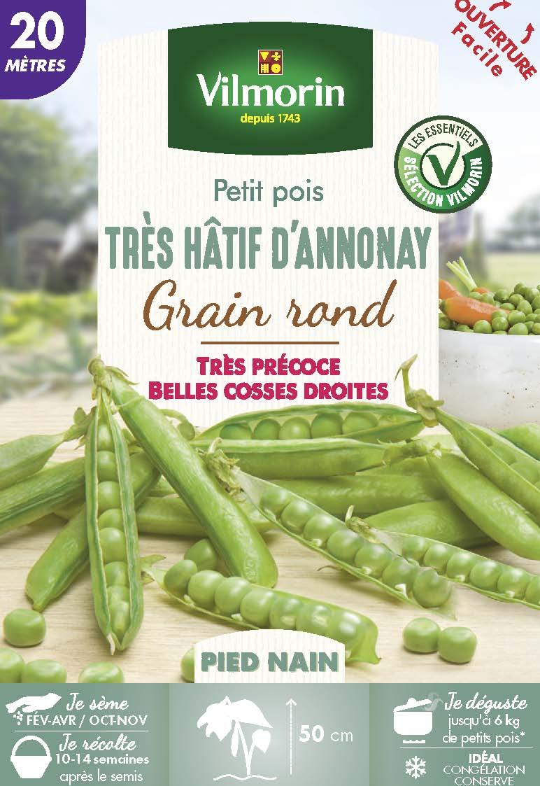 Pois Nain à Grain Rond Très Hâtif d\'Annonay - 20m