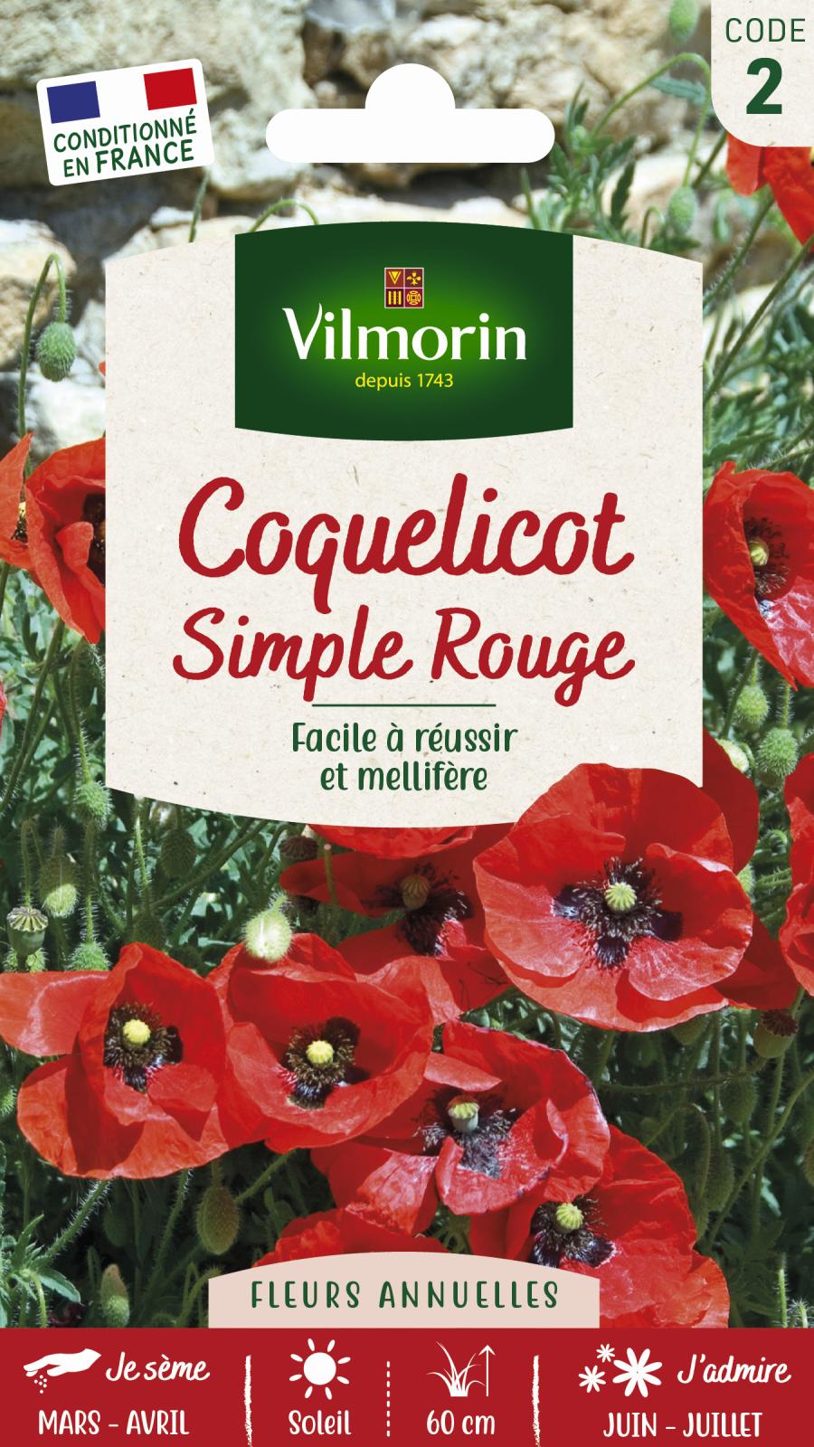 Coquelicot Simple Rouge - 1gr