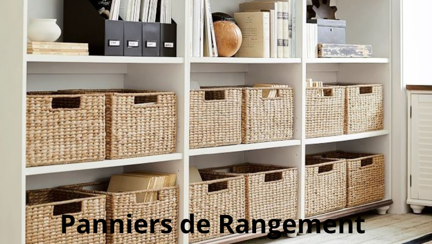 Paniers de rangement empilables en tissu de différentes tailles pour une organisation domestique optimale