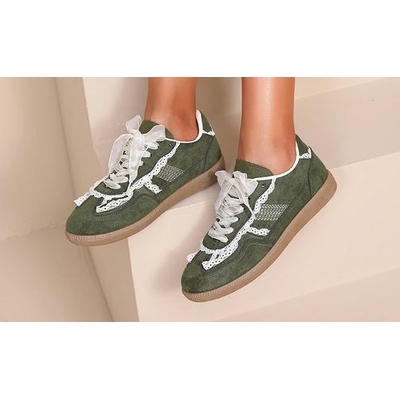 Basket Dentelle Kaki