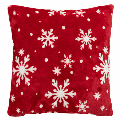 Coussin flocon 40 x 40 cm rouge