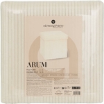 Pouf pliant Arum côtelé 38 x 38 cm ivoire 1