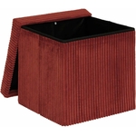 Pouf pliant Arum côtelé 38 x 38 cm ambre