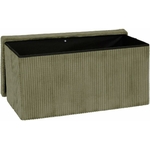 Pouf pliant double Arum côtelé 76 x 38 cm vert kaki 1