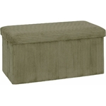 Pouf pliant double Arum côtelé 76 x 38 cm vert kaki 3560231105914