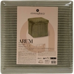 Pouf pliant Arum côtelé 38 x 38 cm vert kaki