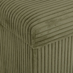 Pouf pliant Arum côtelé 38 x 38 cm vert kaki 2