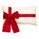 Coussin avec nœud rouge
