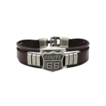 Bracelet en cuir route 66 brun22