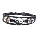 Bracelet en cuir tressé Bagua Yin Yang112