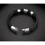 bracelet peau de vache noir3