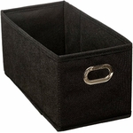 Boîte de rangement noire élégante, de dimensions 15 x 31 x 15 cm, parfaite pour organiser vos étagères avec style et discrétion.