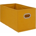Boîte de rangement en tissu de couleur jaune moutarde, dimensions pratiques de 15 x 31 x 15 cm, parfaite pour apporter une touche de couleur et d'organisation à votre intérieur