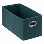 Boîte de rangement élégante couleur bleu pétrole de taille 15 x 31 cm, idéale pour organiser et décorer votre espace de vie ou de travail.