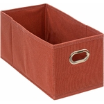 Boîte de rangement en tissu couleur terracotta, dimensions 15 x 31 x 15 cm, parfaite pour une organisation élégante de la maison