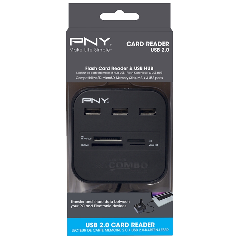 Lecteur USB et cartes multiformats PNY - infinytech-reunion